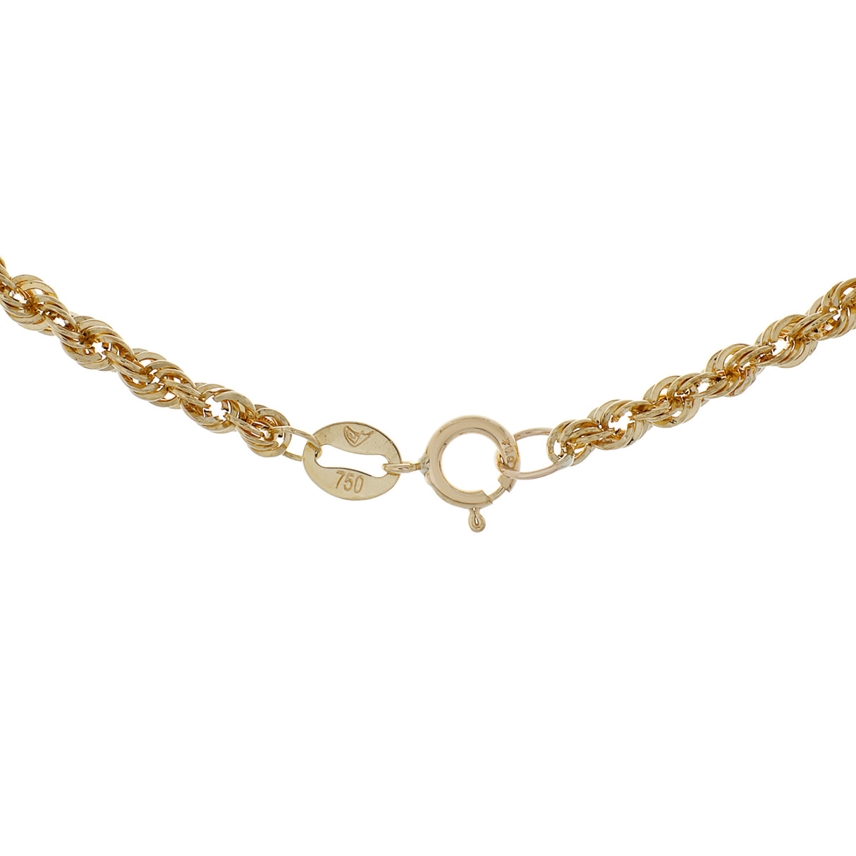 18K Yellow Gold Rope Chain Fine Jewellery Modaselle