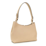 Versace Beige Grained Calfskin Virtus Hobo Handbags Versace