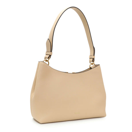 Versace Beige Grained Calfskin Virtus Hobo Handbags Versace