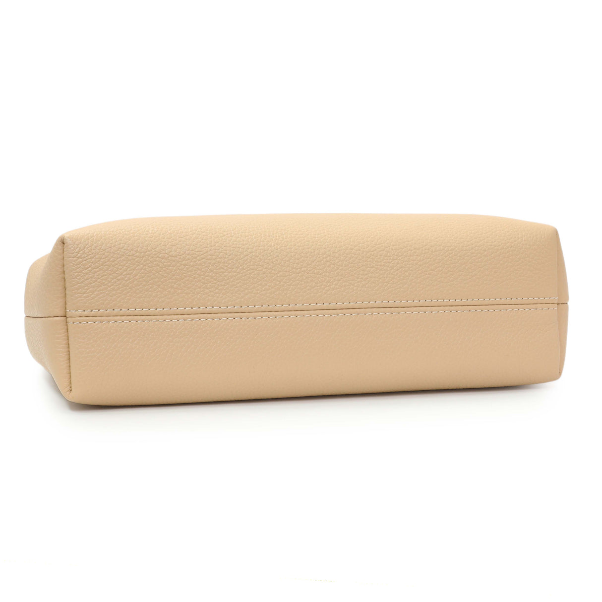 Versace Beige Grained Calfskin Virtus Hobo Handbags Versace