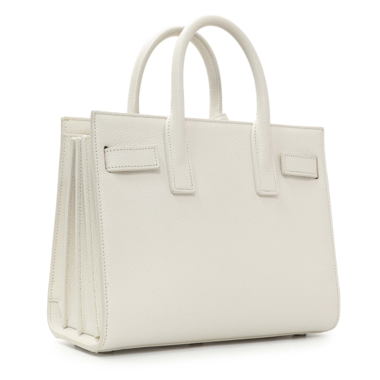 Saint Laurent White Grained Calfskin Nano Sac De Jour Handbags Saint Laurent