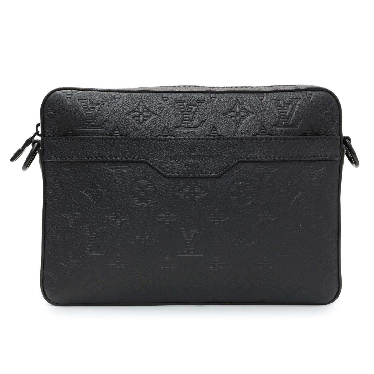 Louis Vuitton Black Calfskin Shadow Monogram Trio Messenger Handbags Louis Vuitton