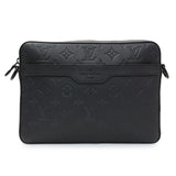 Louis Vuitton Black Calfskin Shadow Monogram Trio Messenger Handbags Louis Vuitton