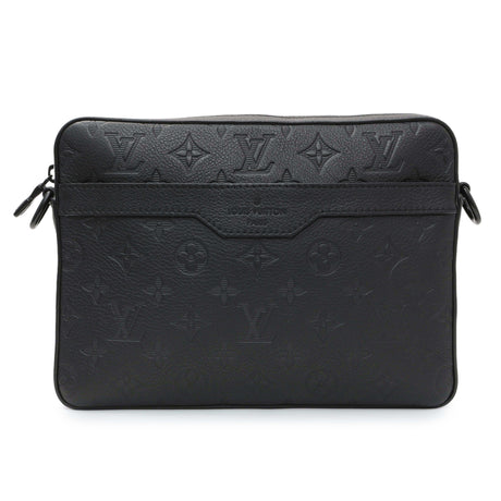 Louis Vuitton Black Calfskin Shadow Monogram Trio Messenger Handbags Louis Vuitton