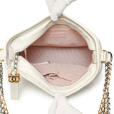 Chanel Patent White Goatskin Quilted Medium Gabrielle Hobo