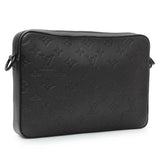 Louis Vuitton Black Calfskin Shadow Monogram Trio Messenger Handbags Louis Vuitton