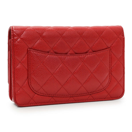 Chanel Red Caviar Classic Wallet On Chain Handbags Chanel