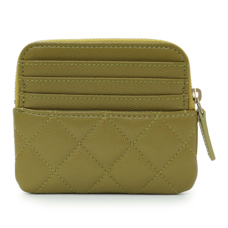 Chanel Khaki Green Caviar Crystal CC Zipped Coin Purse Accessories Chanel