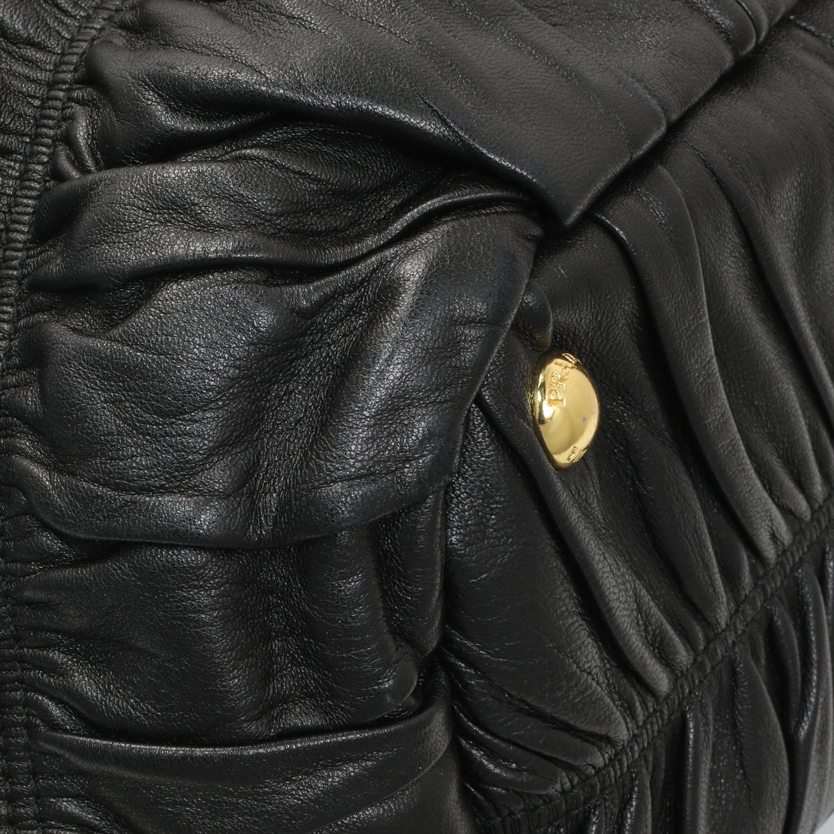 Prada Black Nappa Leather Gaufre Tote Handbags Prada