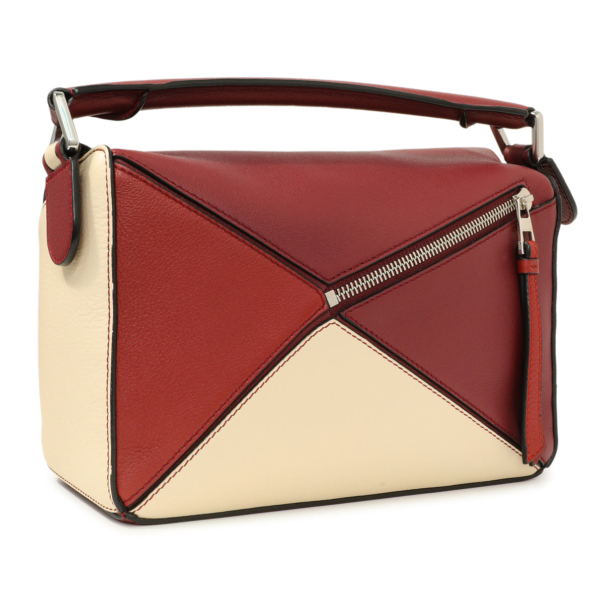 Loewe Burgundy Calfskin Small Puzzle Bag