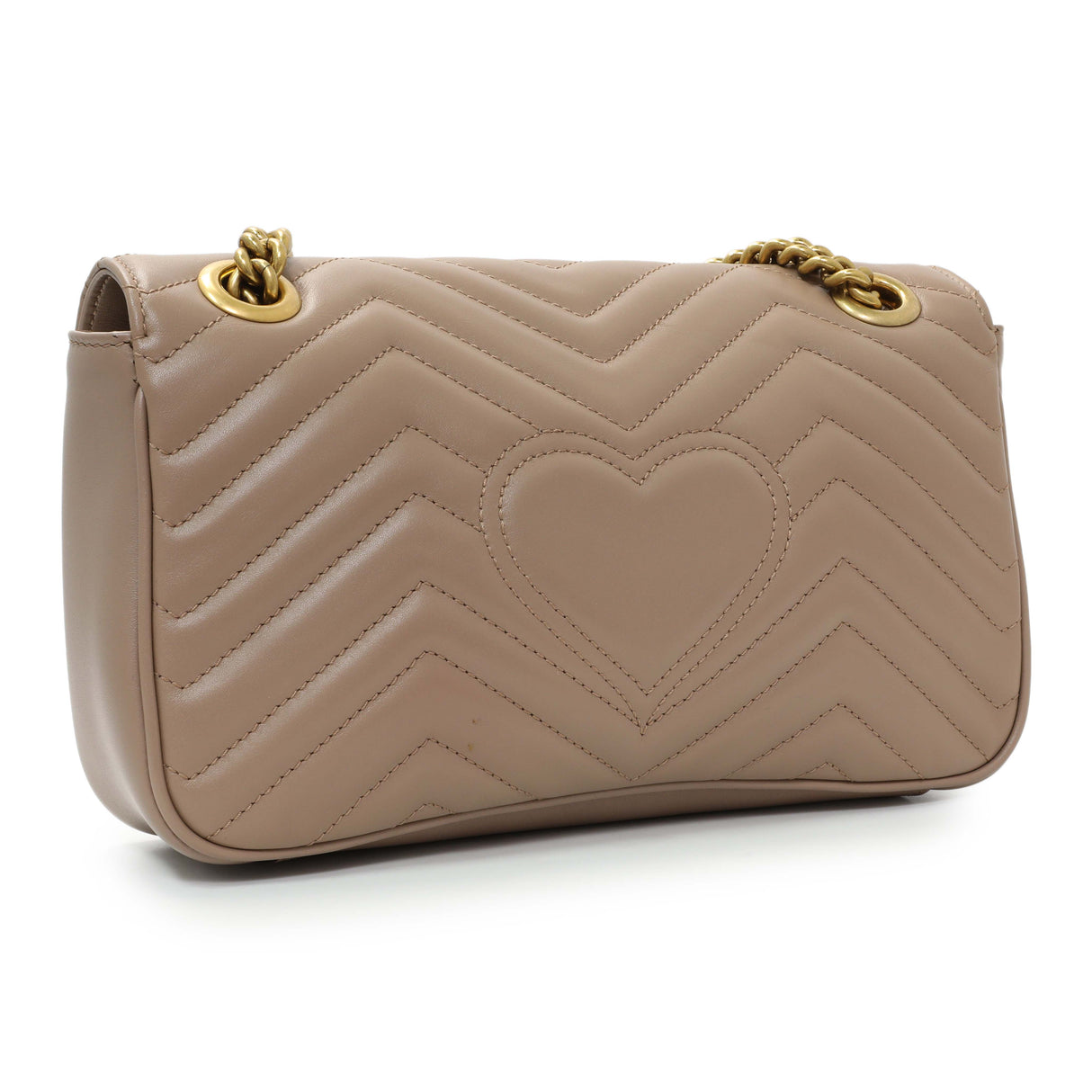 Gucci Porcelain Rose Calfskin Matelasse Small GG Marmont Shoulder Bag Handbags Gucci