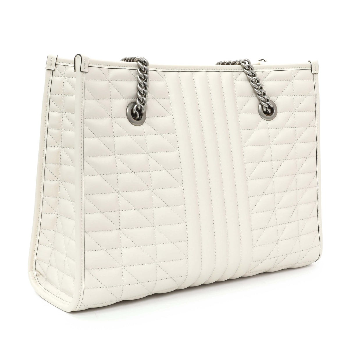 Gucci Cream Calfskin Matelasse Medium GG Marmont Shopping Tote Handbags Gucci