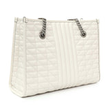 Gucci Cream Calfskin Matelasse Medium GG Marmont Shopping Tote Handbags Gucci