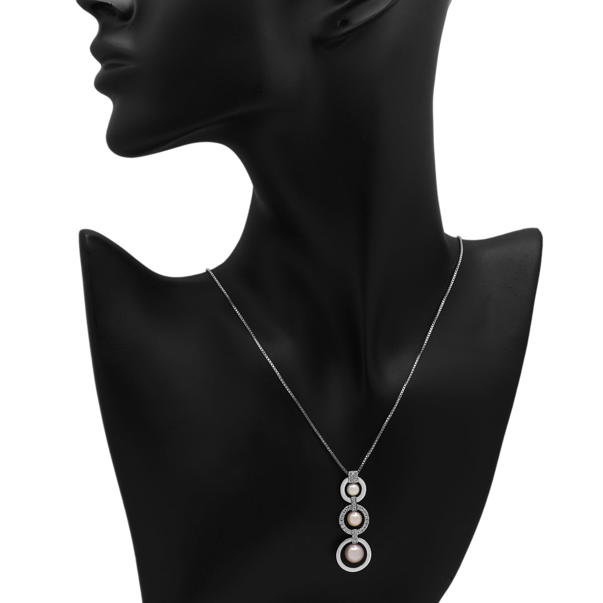 18K White Gold Akoya Pearl Diamond Pendant