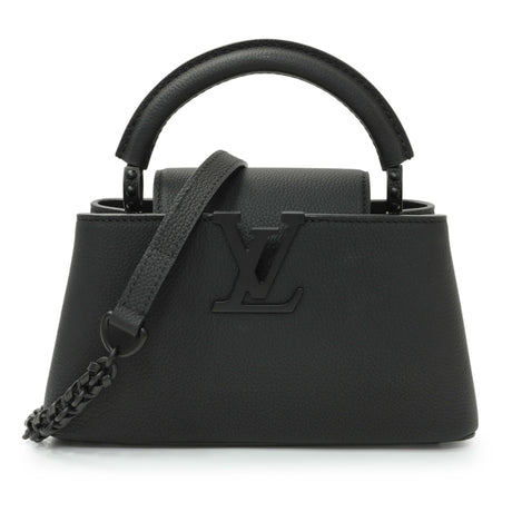 Louis Vuitton Black Matte Taurillon Capucines East West Mini Handbags Louis Vuitton