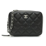 Chanel Black Quilted Caviar CC Vanity Case with Chain Handbags Chanel