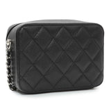Chanel Black Quilted Caviar CC Vanity Case with Chain Handbags Chanel