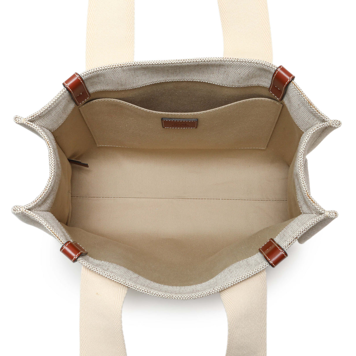 Chloe Linen Calfskin Medium Woody Ribbon Tote Handbags Chloe