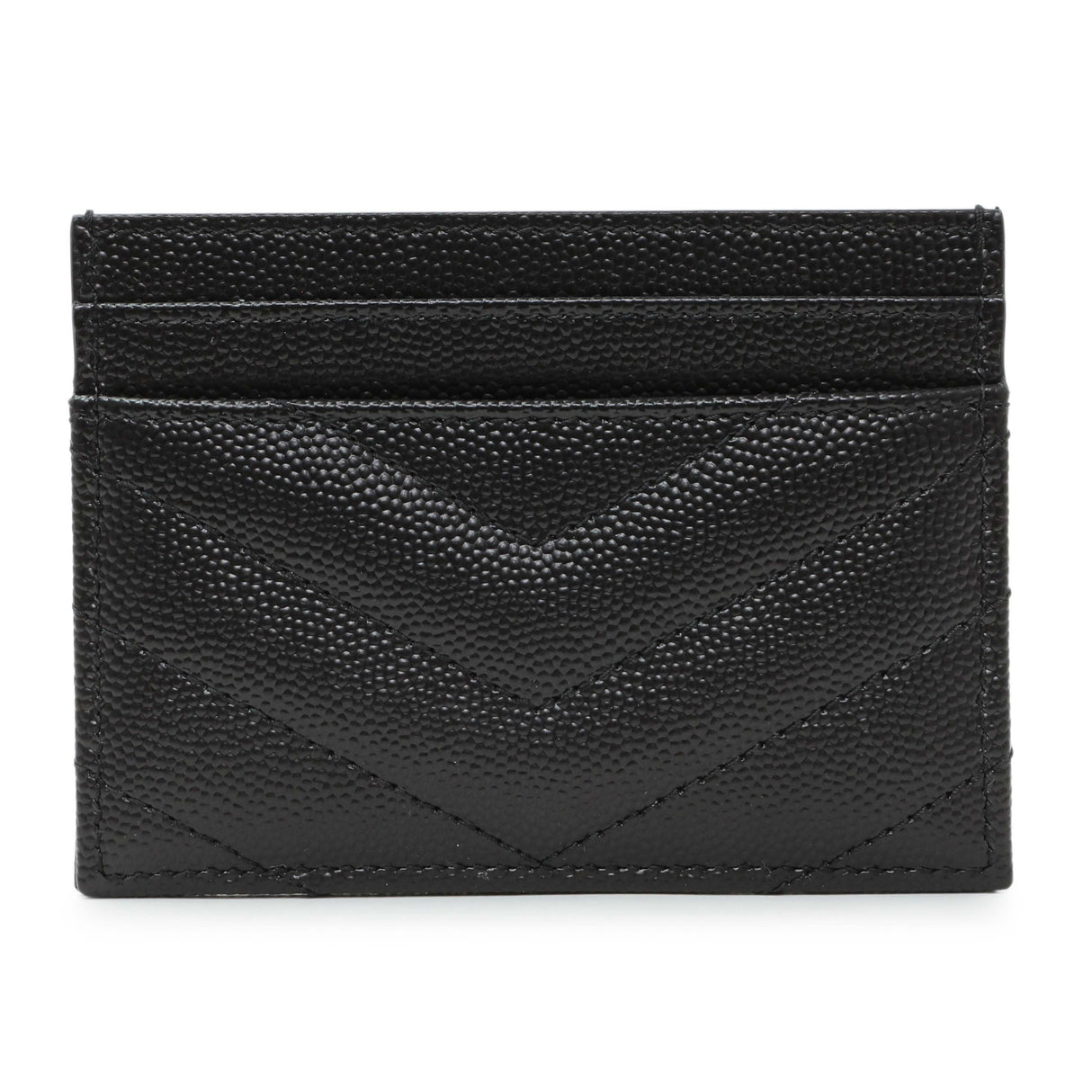 Saint Laurent Grain De Poudre Matelasse Chevron Monogram Card Case Accessories Saint Laurent
