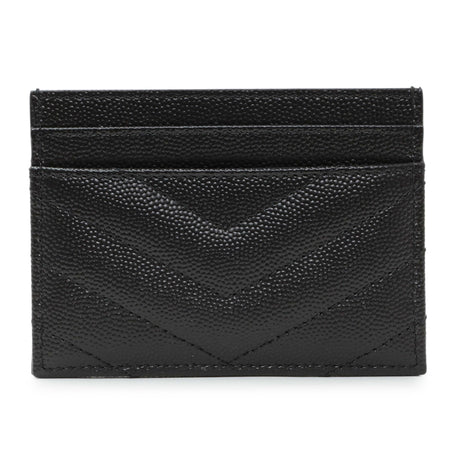 Saint Laurent Grain De Poudre Matelasse Chevron Monogram Card Case Accessories Saint Laurent