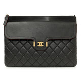 Grained Black Quilted Calfskin Archi Chic Cosmetic Case