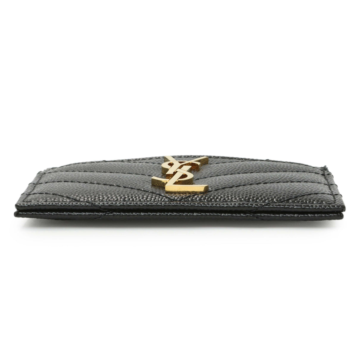 Saint Laurent Grain De Poudre Matelasse Chevron Monogram Card Case Accessories Saint Laurent
