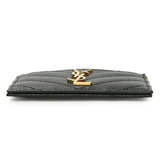Saint Laurent Grain De Poudre Matelasse Chevron Monogram Card Case Accessories Saint Laurent