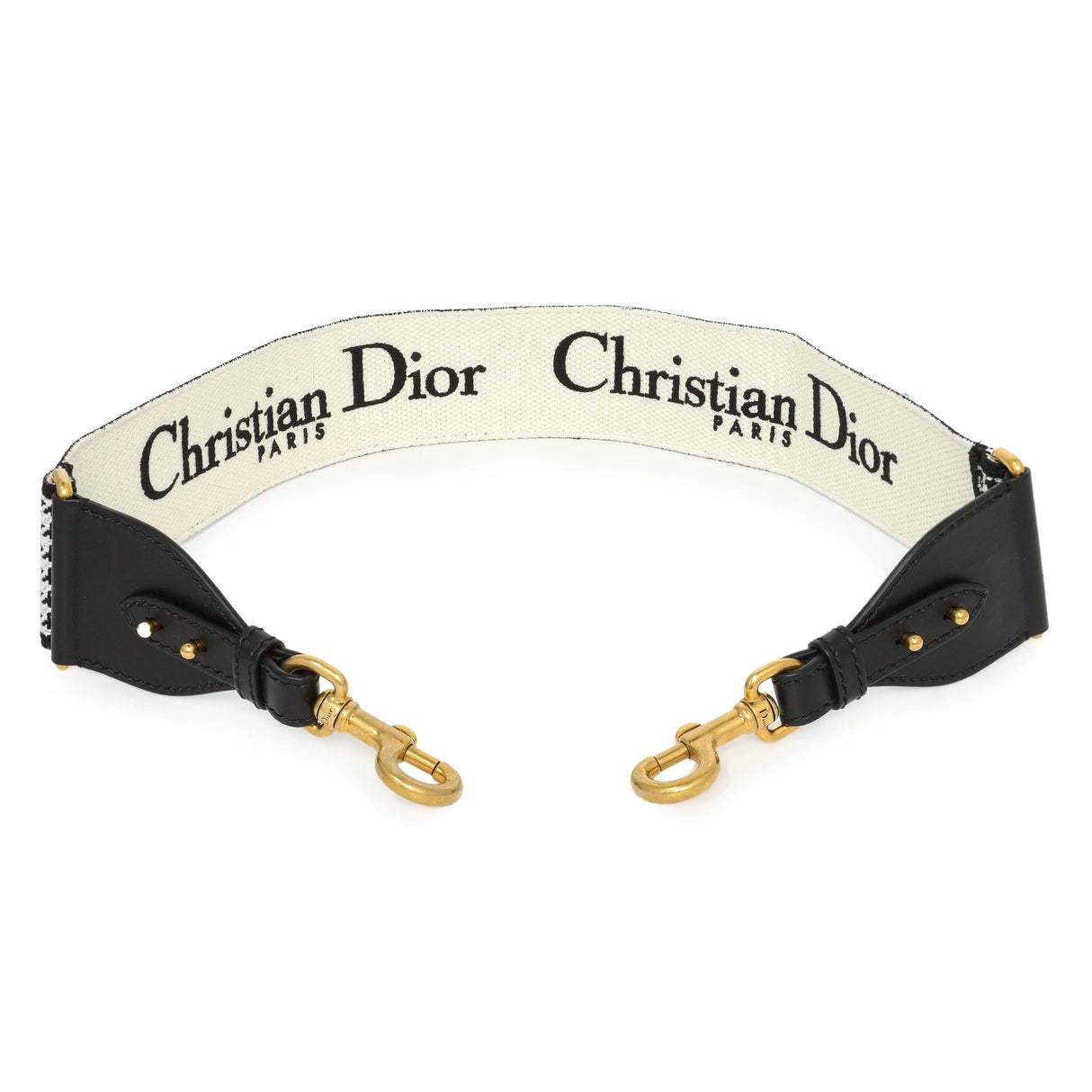 Christian Dior Canvas Houndstooth Embroidered 30 Montaigne Shoulder Strap