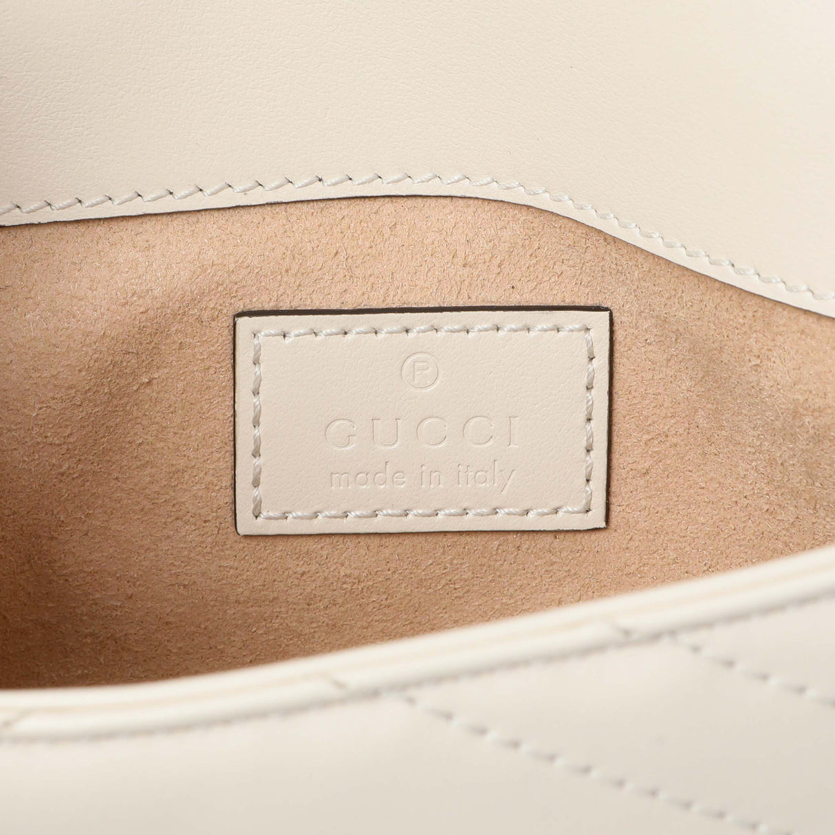 Gucci White Calfskin Matelasse Super Mini GG Marmont Handbags Gucci