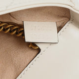 Gucci White Calfskin Matelasse Super Mini GG Marmont Handbags Gucci