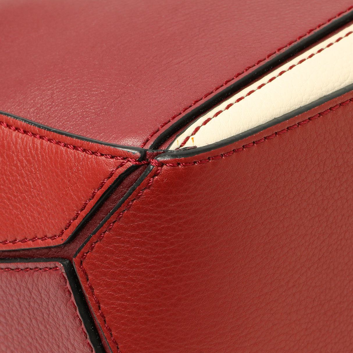 Loewe Burgundy Calfskin Small Puzzle Bag