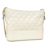 Chanel Patent White Goatskin Quilted Medium Gabrielle Hobo