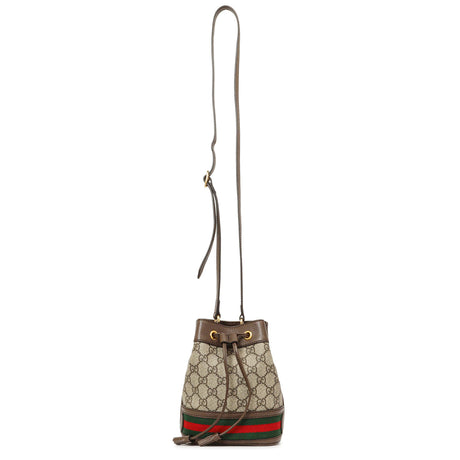 Gucci GG Supreme Monogram Web Mini Ophidia Bucket Bag Handbags Gucci