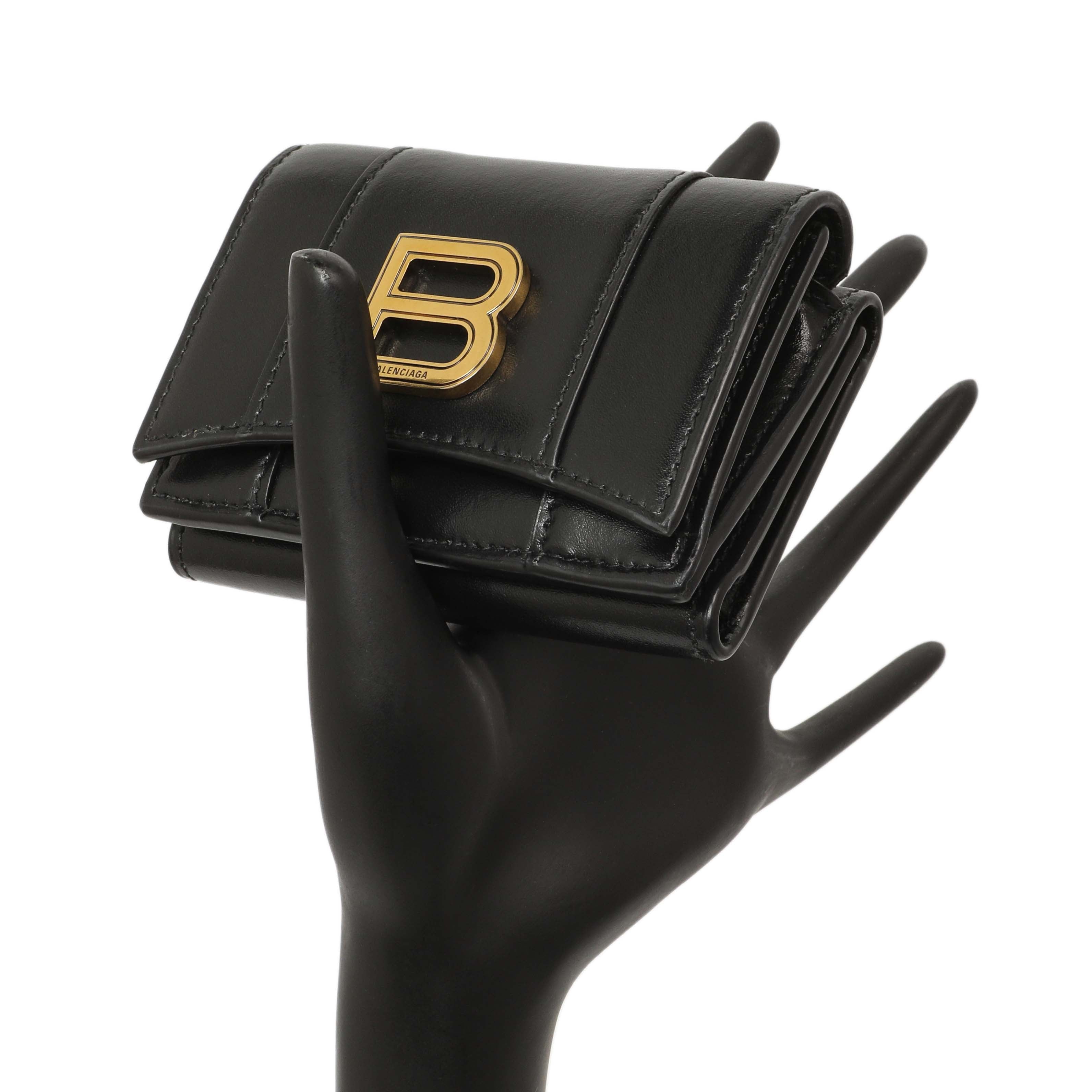 Balenciaga Black Calfskin Hourglass Mini Wallet – Modaselle