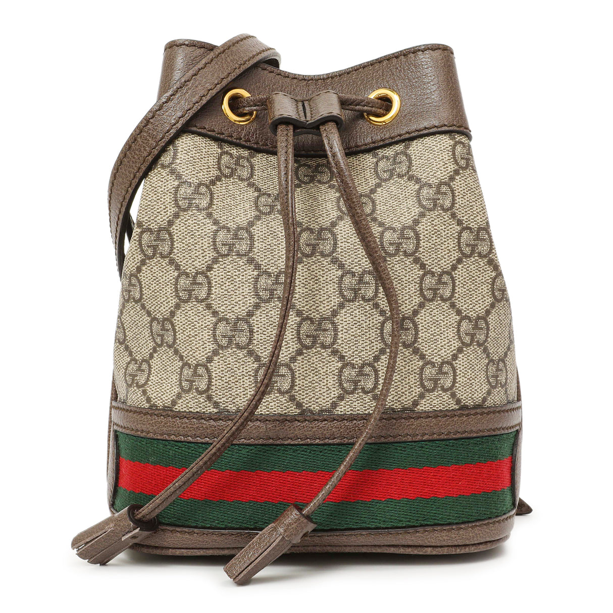 Gucci GG Supreme Monogram Web Mini Ophidia Bucket Bag