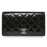 Chanel Black Quilted Patent Yen Wallet