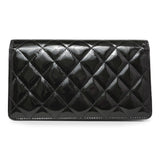 Chanel Black Quilted Patent Yen Wallet