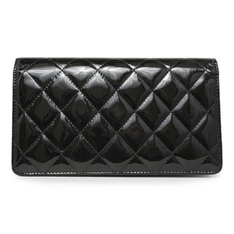 Chanel Black Quilted Patent Yen Wallet