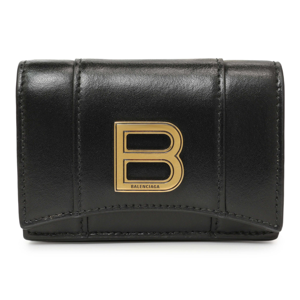 Balenciaga Black Calfskin Hourglass Mini Wallet