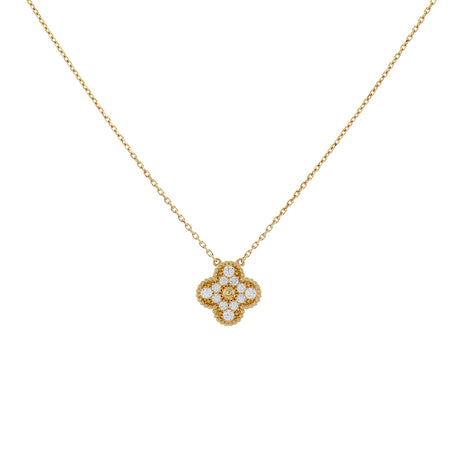 Van Cleef & Arpels 18K Yellow Gold Diamond Vintage Alhambra Pendant Necklace Designer Jewellery Van Cleef and Arpels