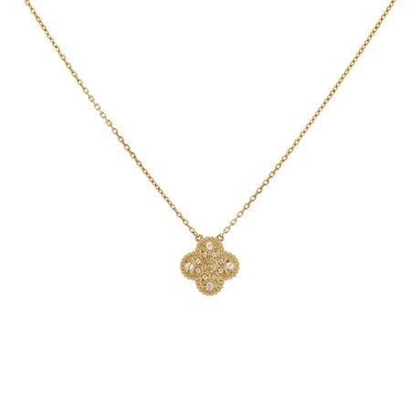 Van Cleef & Arpels 18K Yellow Gold Diamond Vintage Alhambra Pendant Necklace Designer Jewellery Van Cleef and Arpels