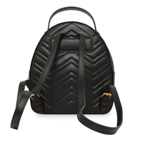 Gucci Black Calfskin Matelasse GG Marmont Backpack