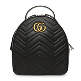 Gucci Black Calfskin Matelasse GG Marmont Backpack