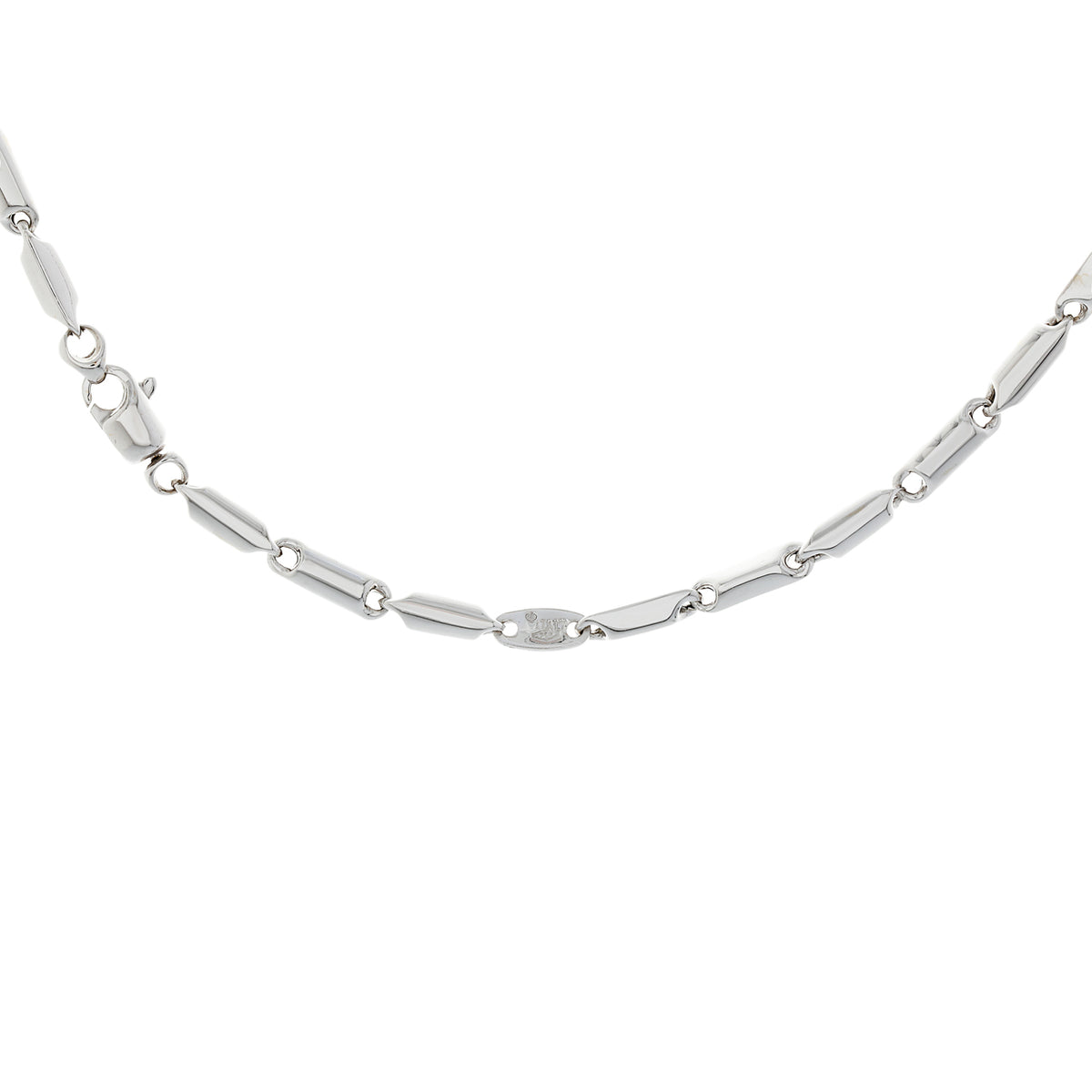 18K White Gold Bar Link Chain Fine Jewellery Modaselle