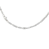 18K White Gold Bar Link Chain Fine Jewellery Modaselle