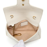Gucci White Calfskin Matelasse Super Mini GG Marmont Handbags Gucci