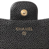 Chanel Black Quilted Caviar Compact Flap Wallet
