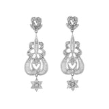 18K White Gold 2.89 Carat Diamond Drop Earrings Fine Jewellery Modaselle