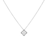 David Yurman 18K White Gold Diamond Venetian Quatrefoil Pendant Necklace Designer Jewellery David Yurman