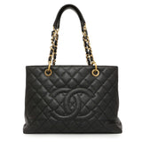 Chanel Black Quilted Caviar Grand Shopping Tote GST